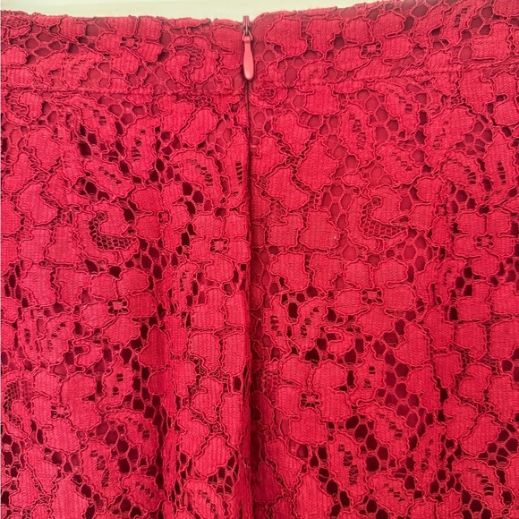 Bardot Floral‎ Lace Overlay Lined Midi Pencil Skirt Burgundy Size XS - Picture 9 of 11